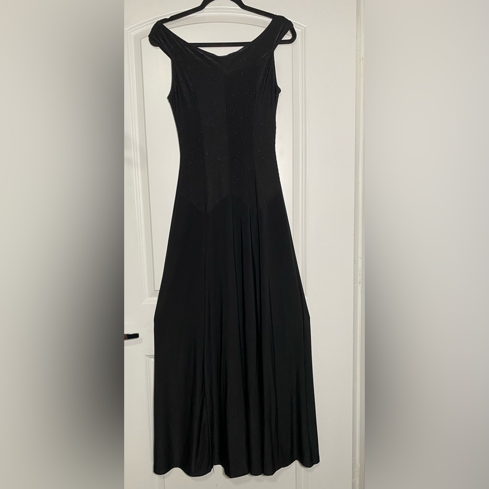 Vintage Black Evening Gown with Beaded Embellishments Size 4